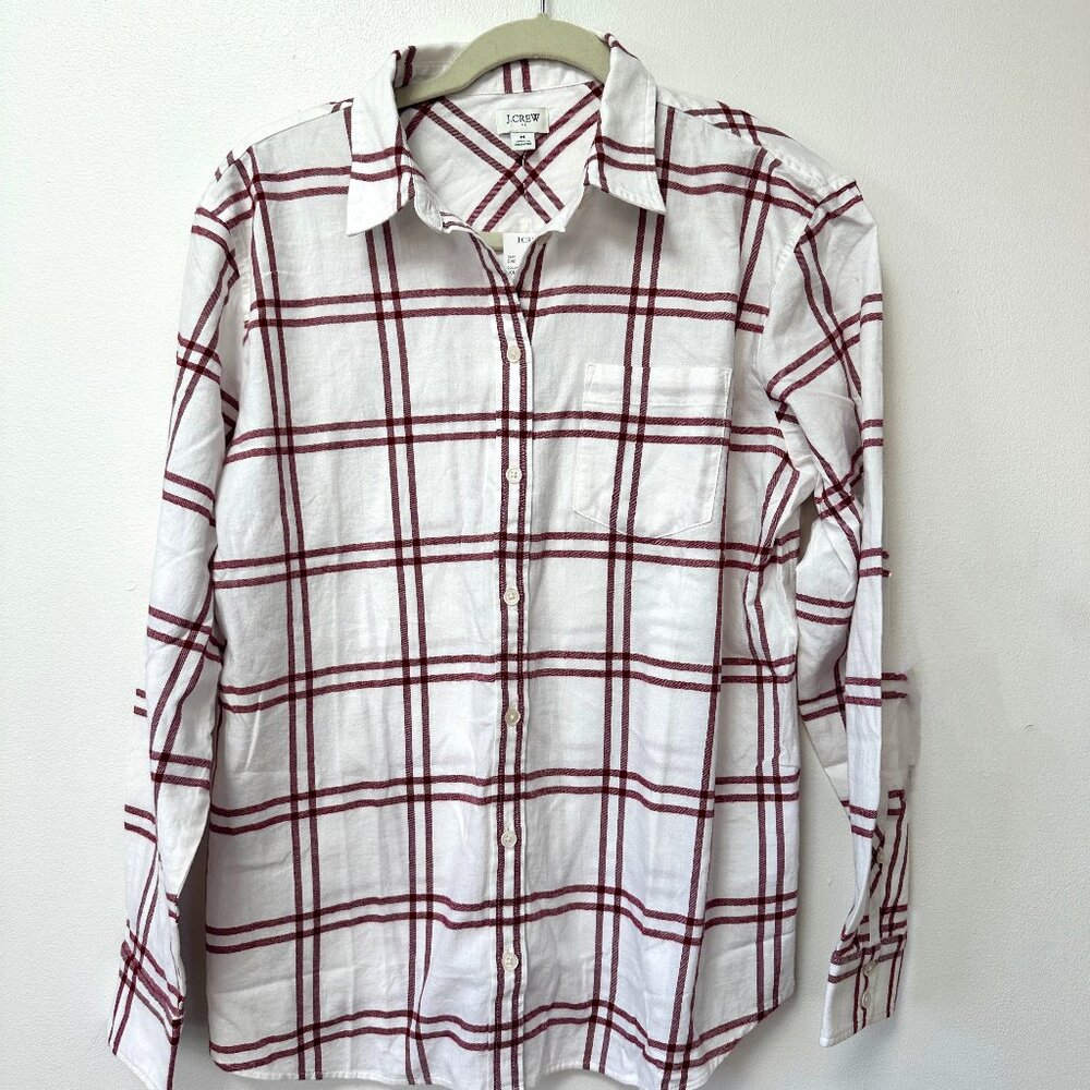 JCREW windowpane button down shirt